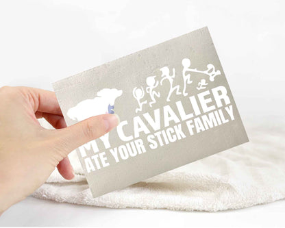 My Cavalier Ate Your Stick Family Sticker