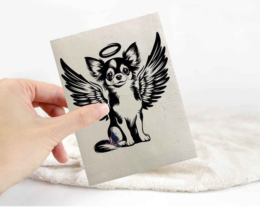 Chihuahua Angel Halo Sticker