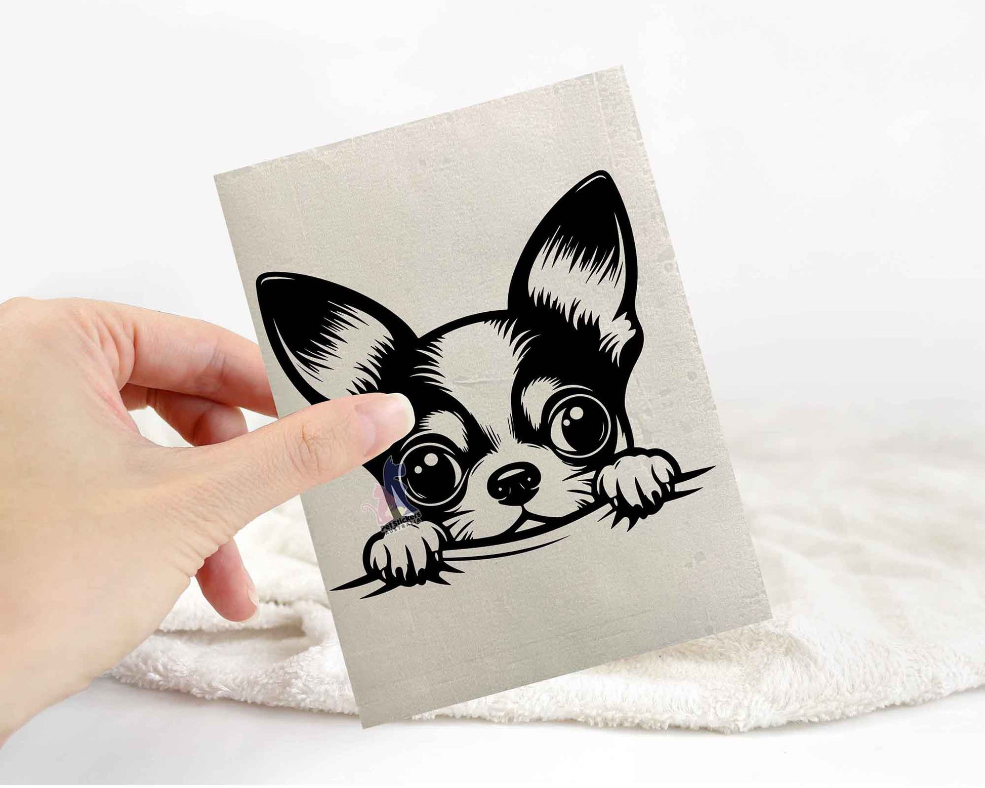 Chihuahua Peeping Sticker