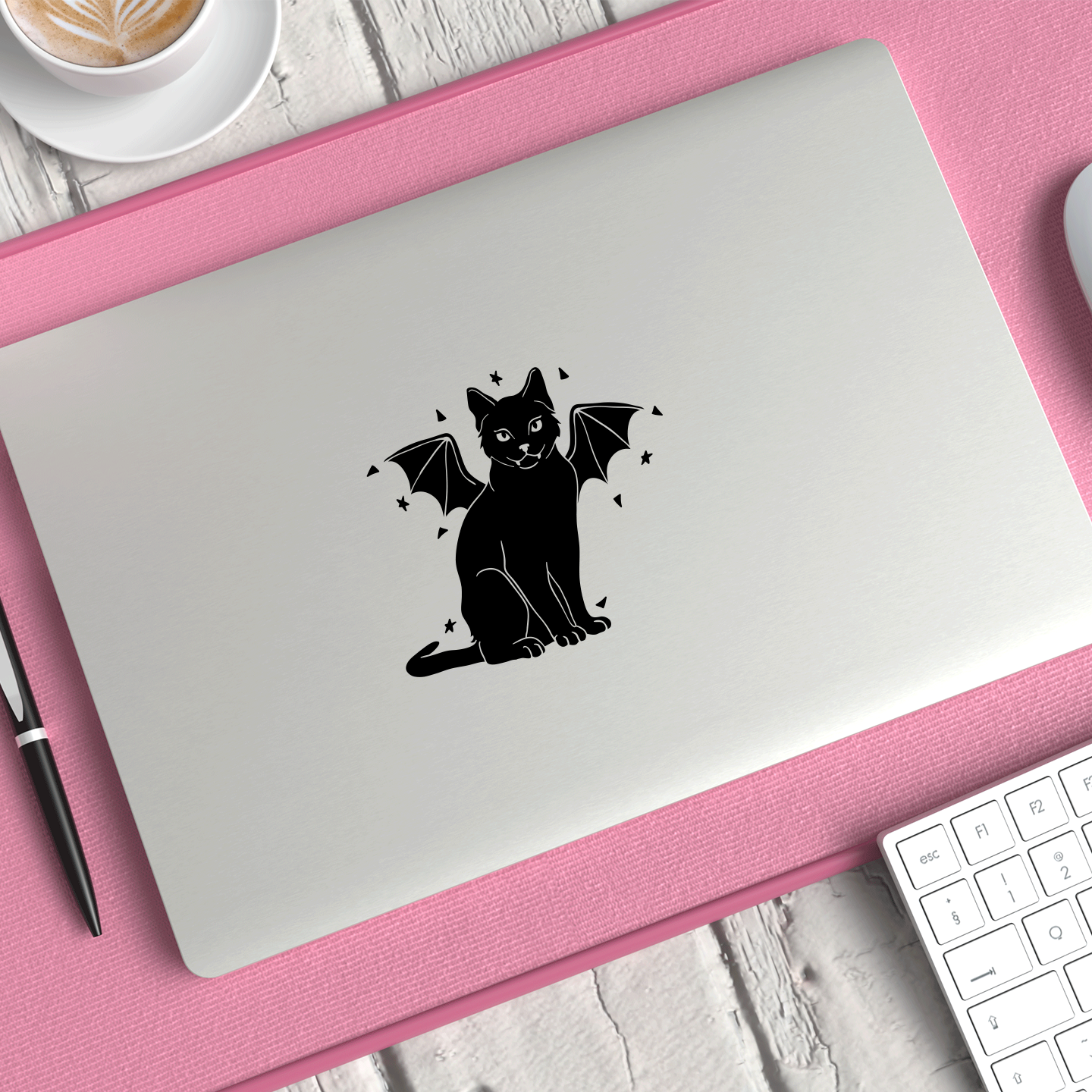 Cat With Bat Wings Sticker