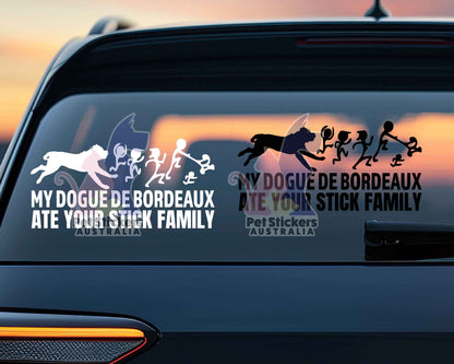 My Dogue de Bordeaux Ate Your Stick Family Sticker