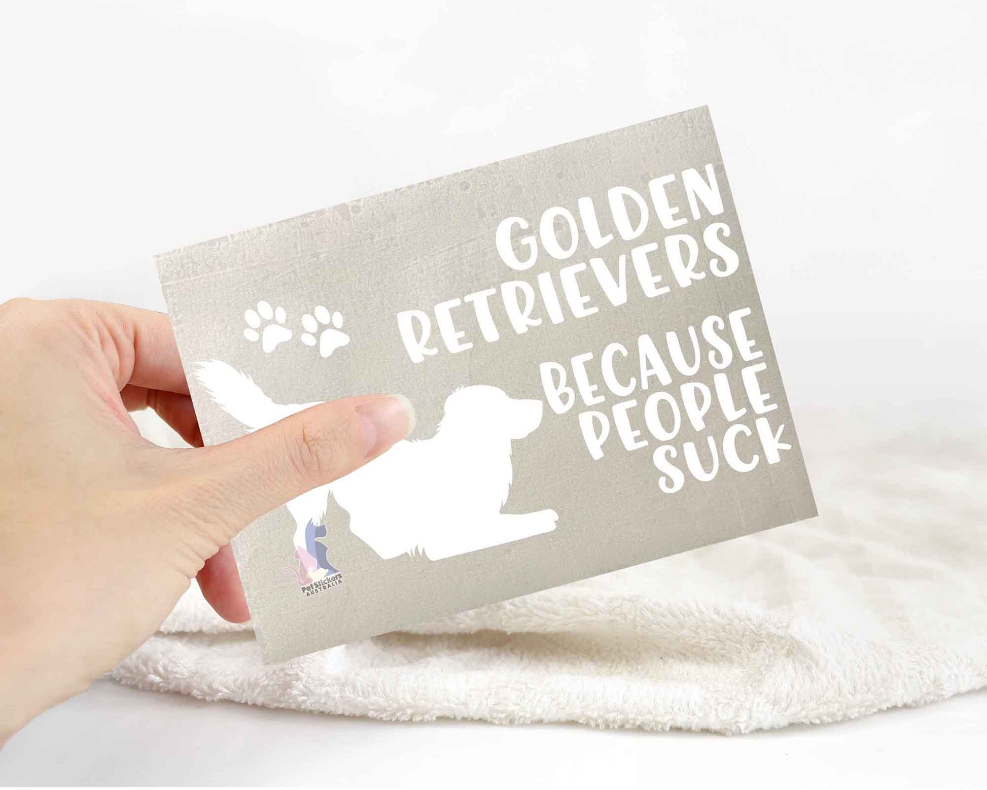 Golden Retrievers Because People Suck™ Sticker