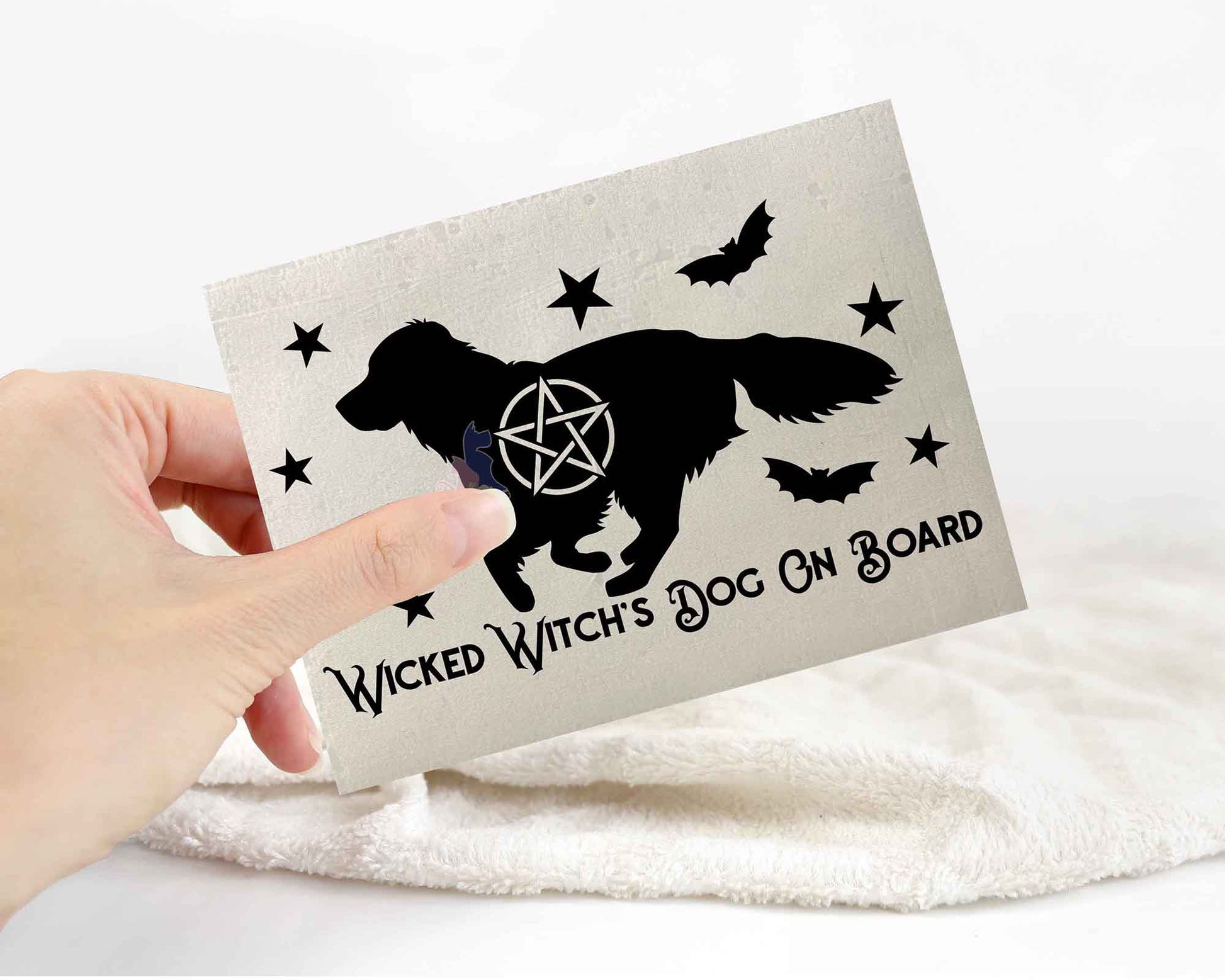 Wicked Witch's Dog On Board Golden Retriever Sticker