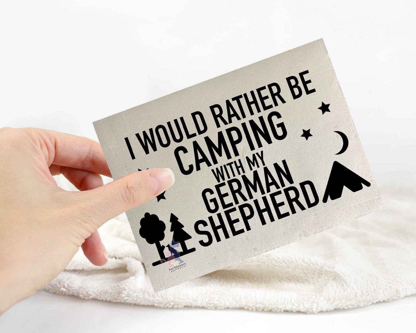 I Would Rather Be Camping With My German Shepherd Sticker