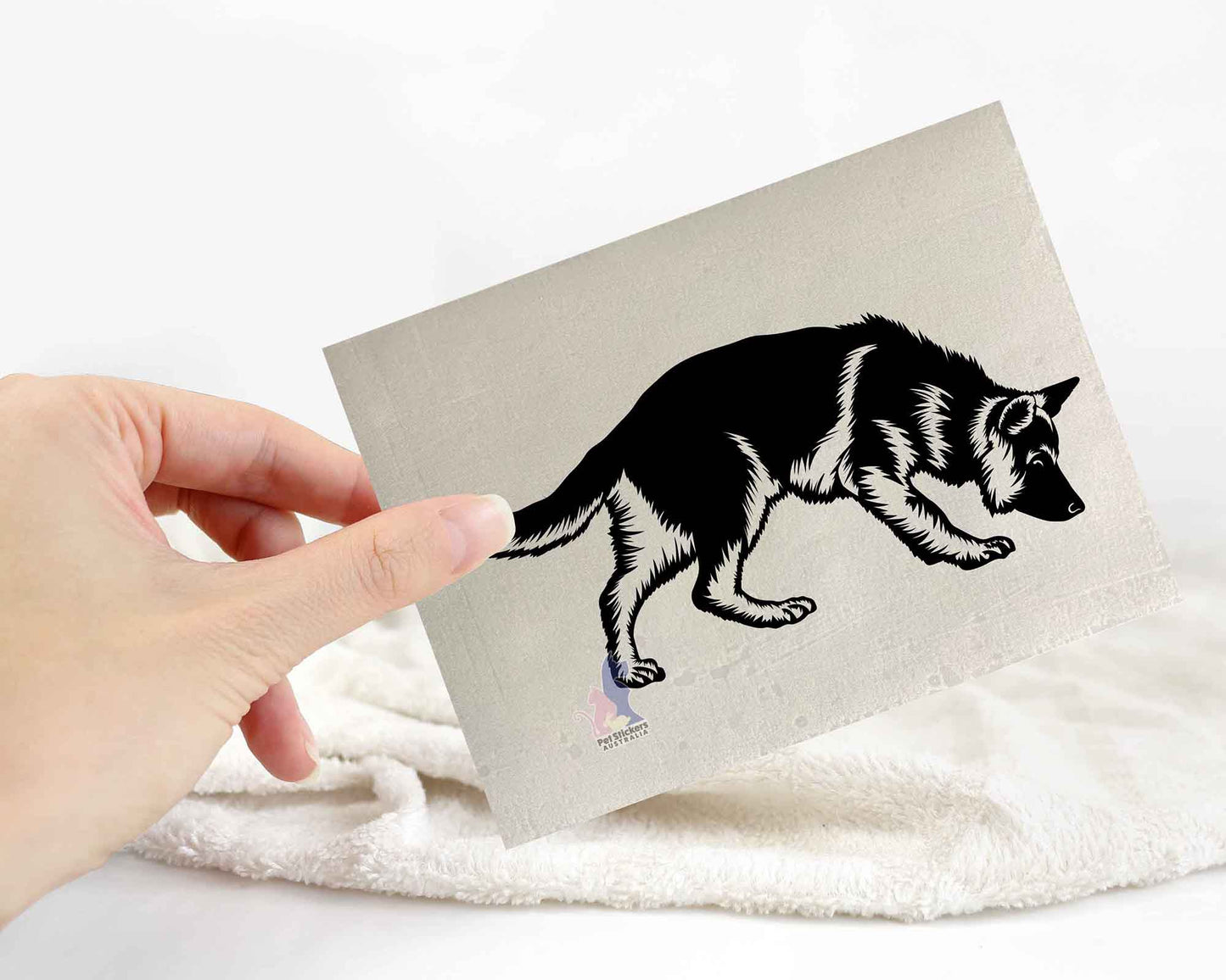 German Shepherd Sniffing Sticker