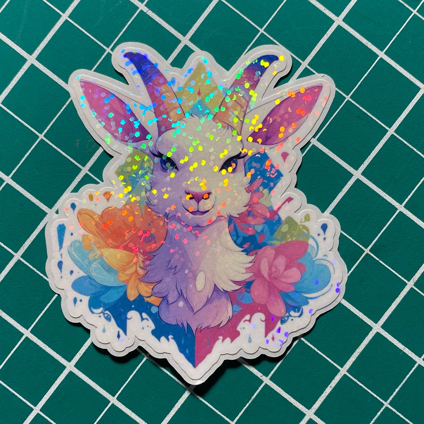 Pastel Goat Holographic Sticker