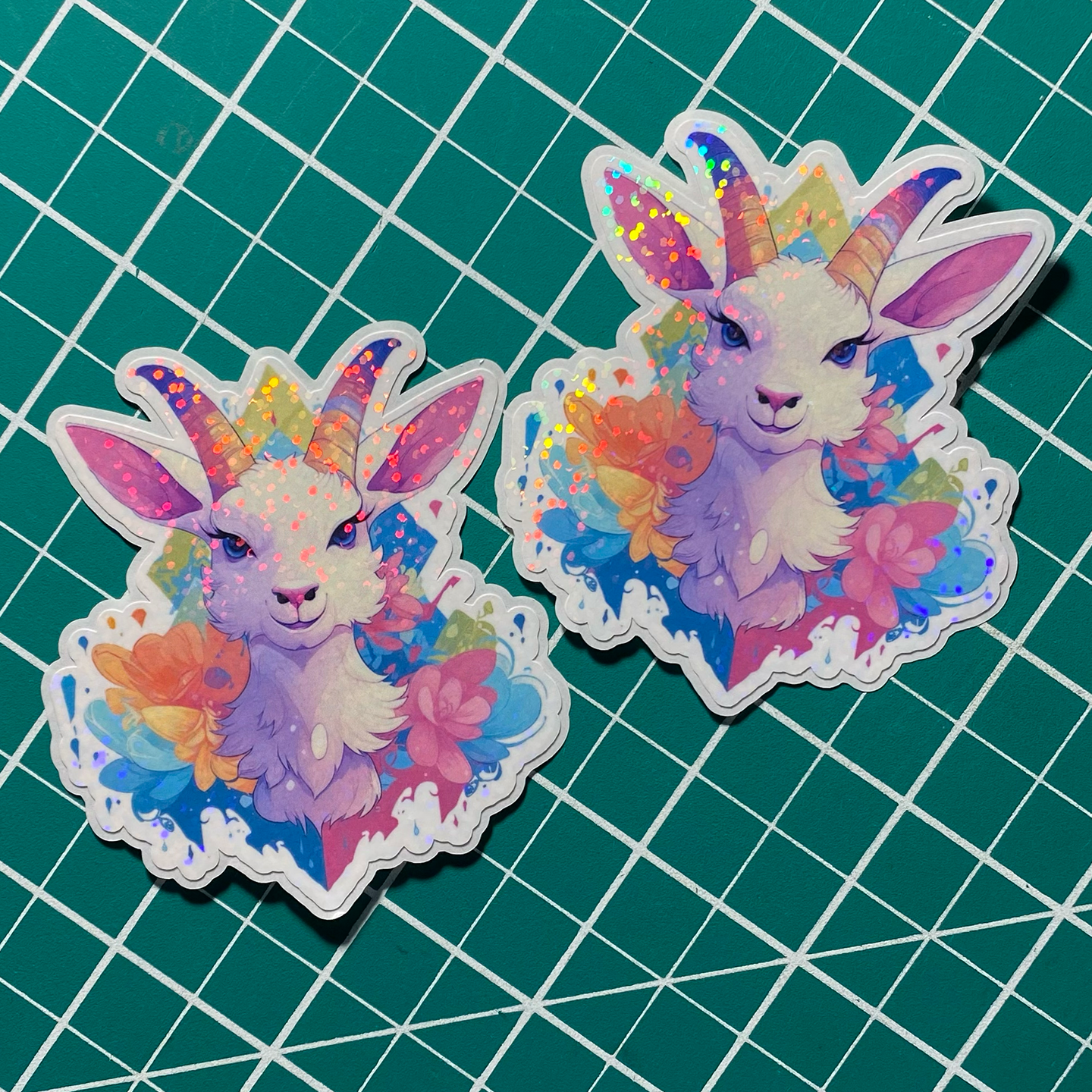 Pastel Goat Holographic Sticker