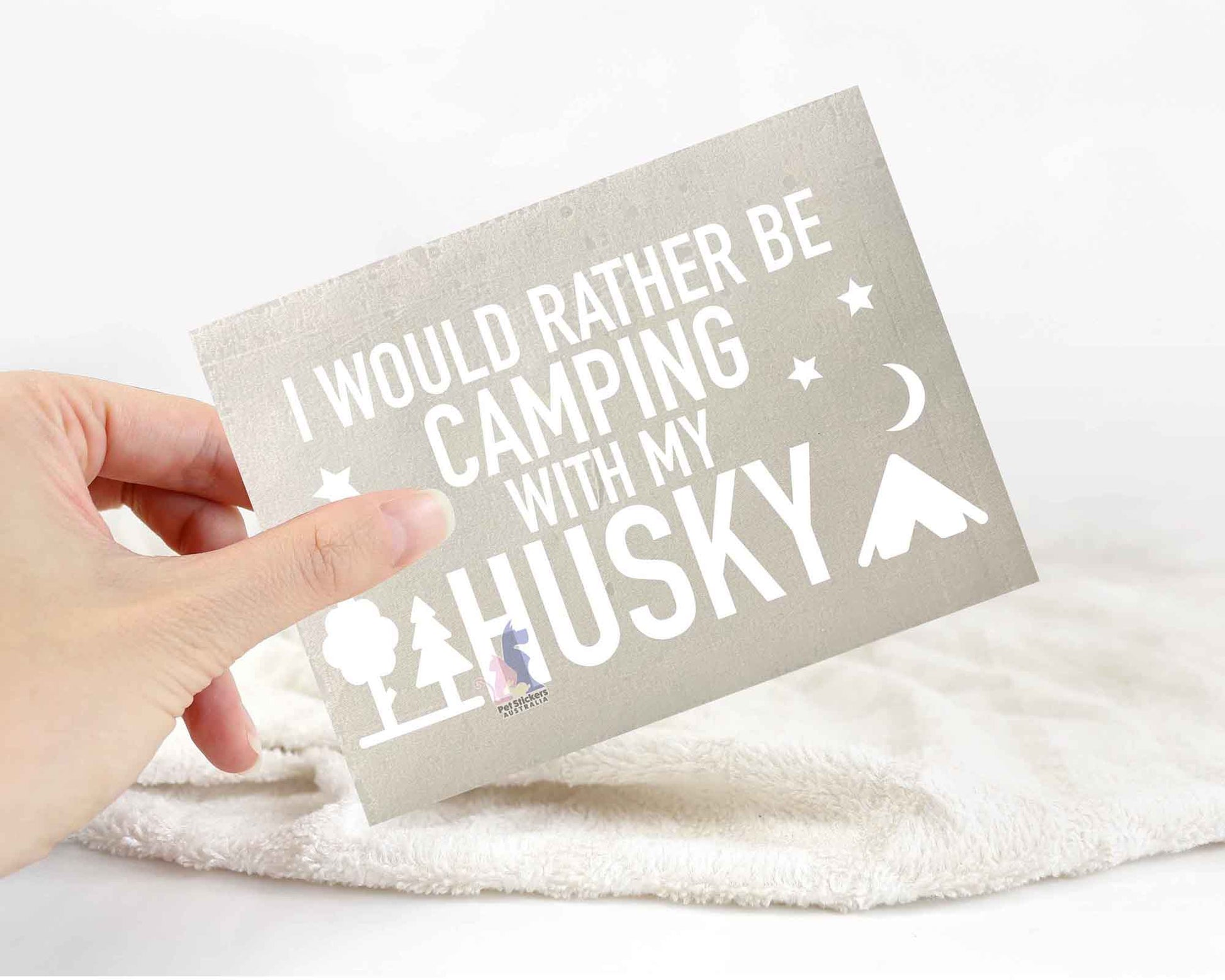 Camping With My Husky Sticker