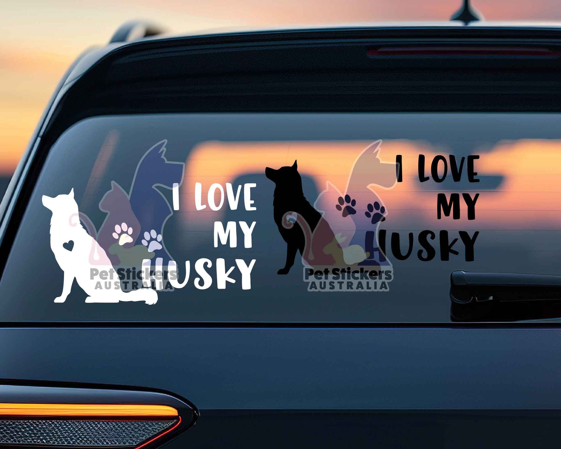 I Love My Husky Sticker