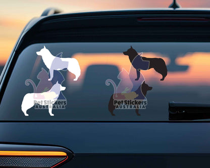 Siberian Husky Silhouette Stickers