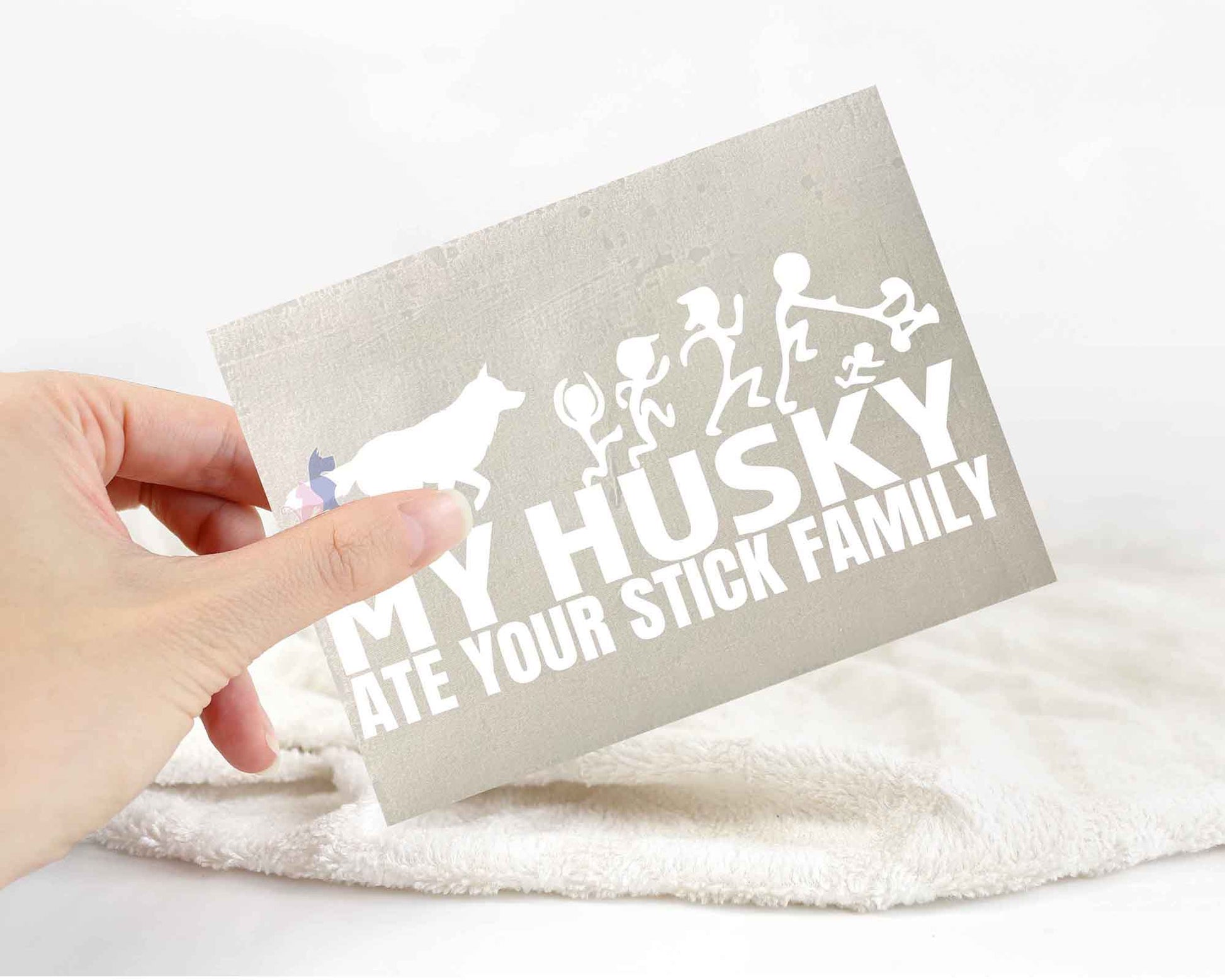 My Husky Ate Your Stick Family Sticker