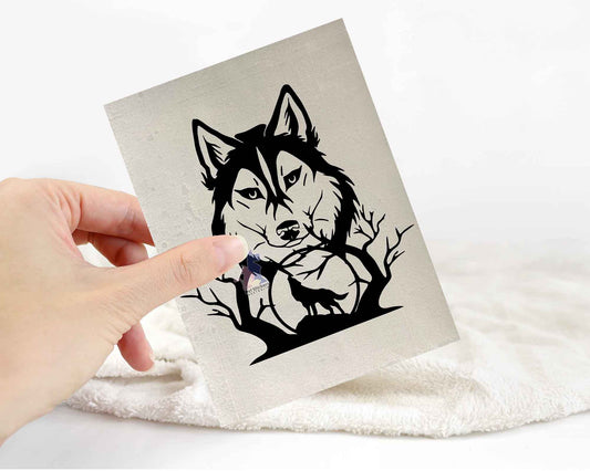 Wolf And Husky Howl Sticker