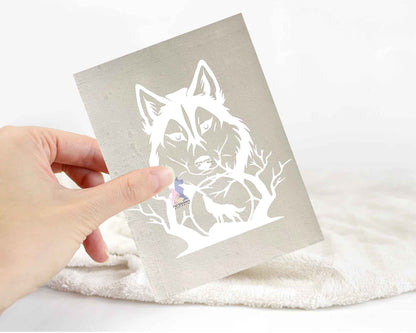 Wolf And Husky Howl Sticker