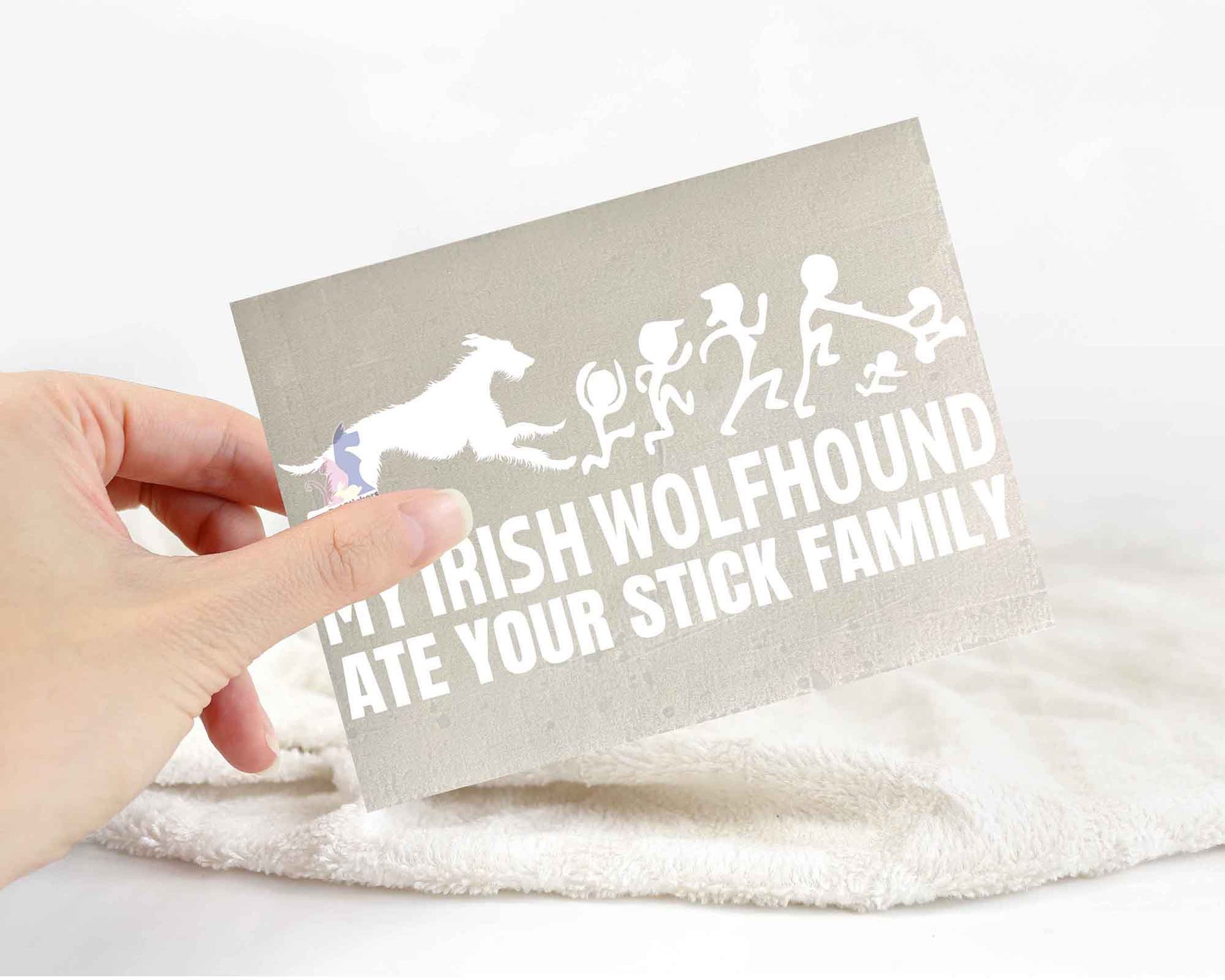 My Irish Wolfhound Ate Your Stick Family Sticker