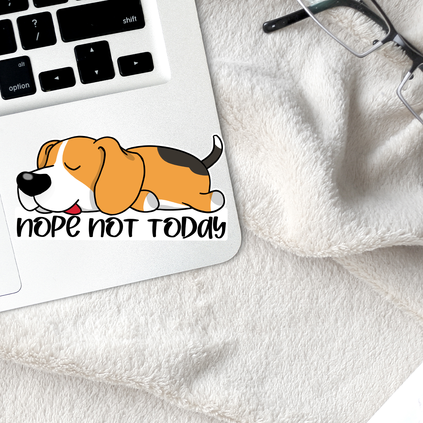 Beagle Nope Not Today Stickers