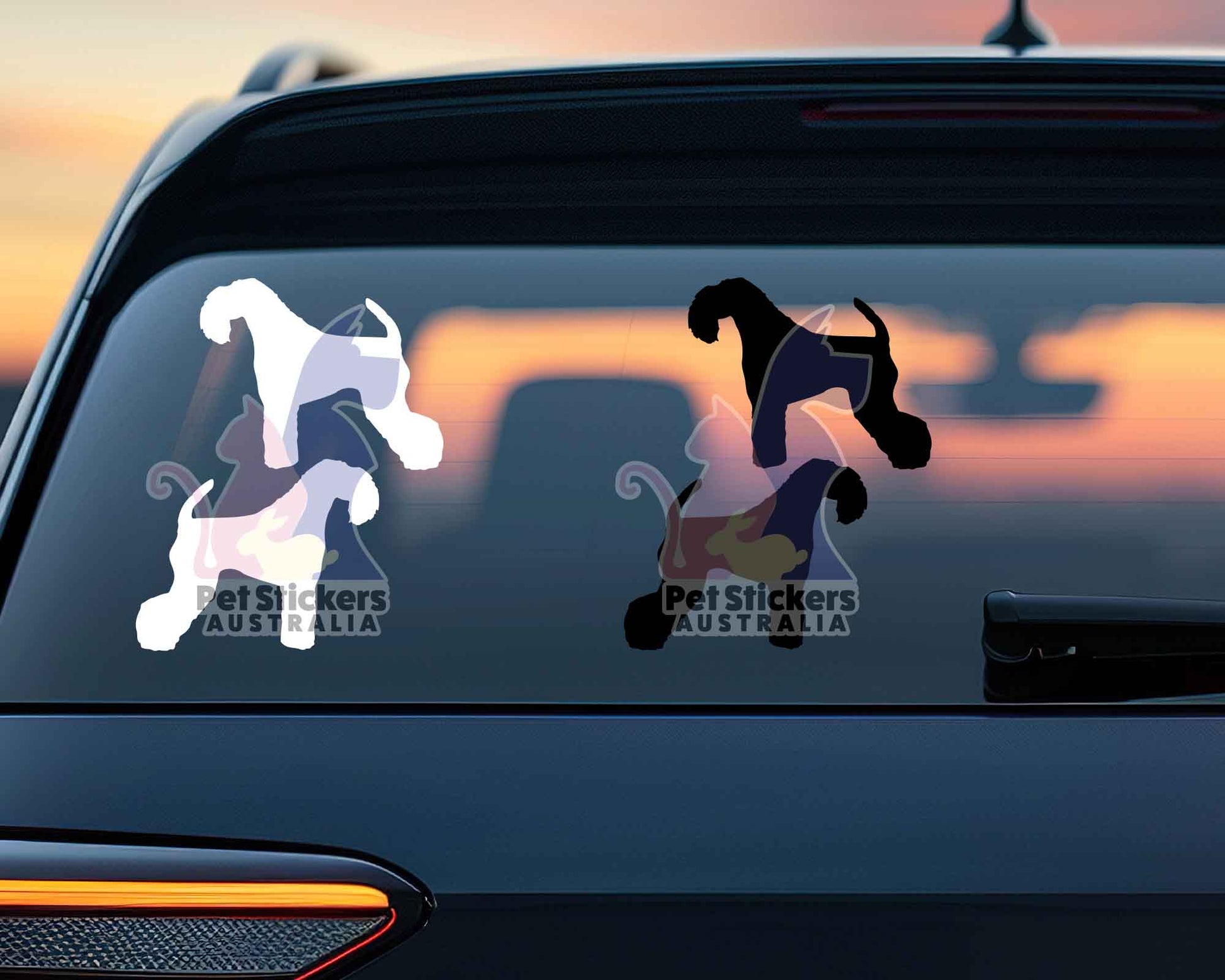 Kerry Blue Terrier Silhouette Stickers