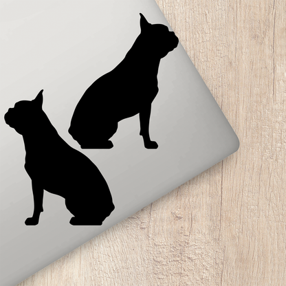 Boston Terrier Silhouette Sitting Stickers