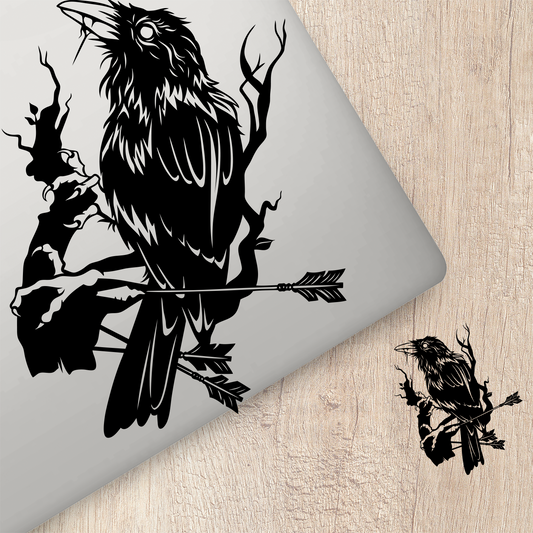Black Raven With Arrows Sticker