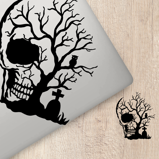 Skull Cemetery Sticker