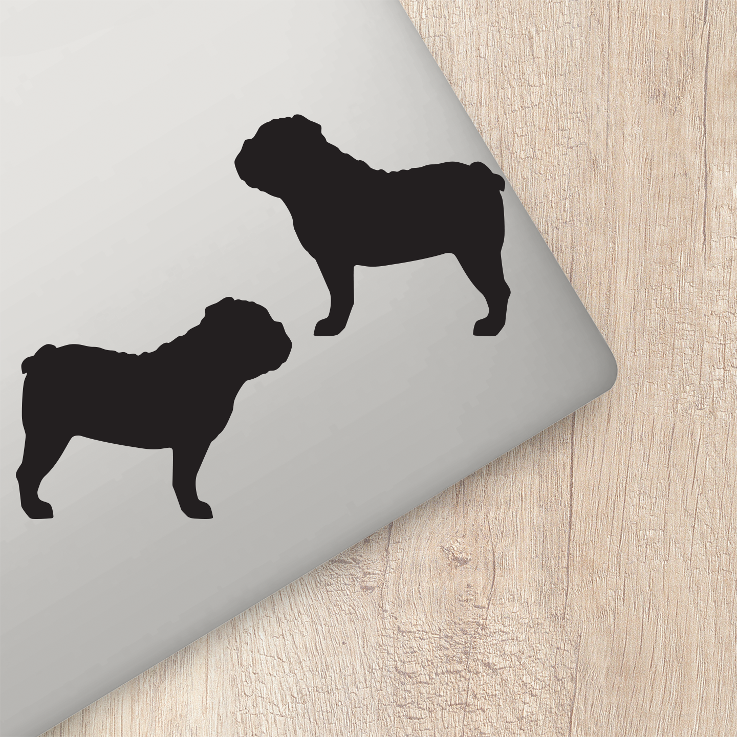 English Bulldog Silhouette Standing Stickers