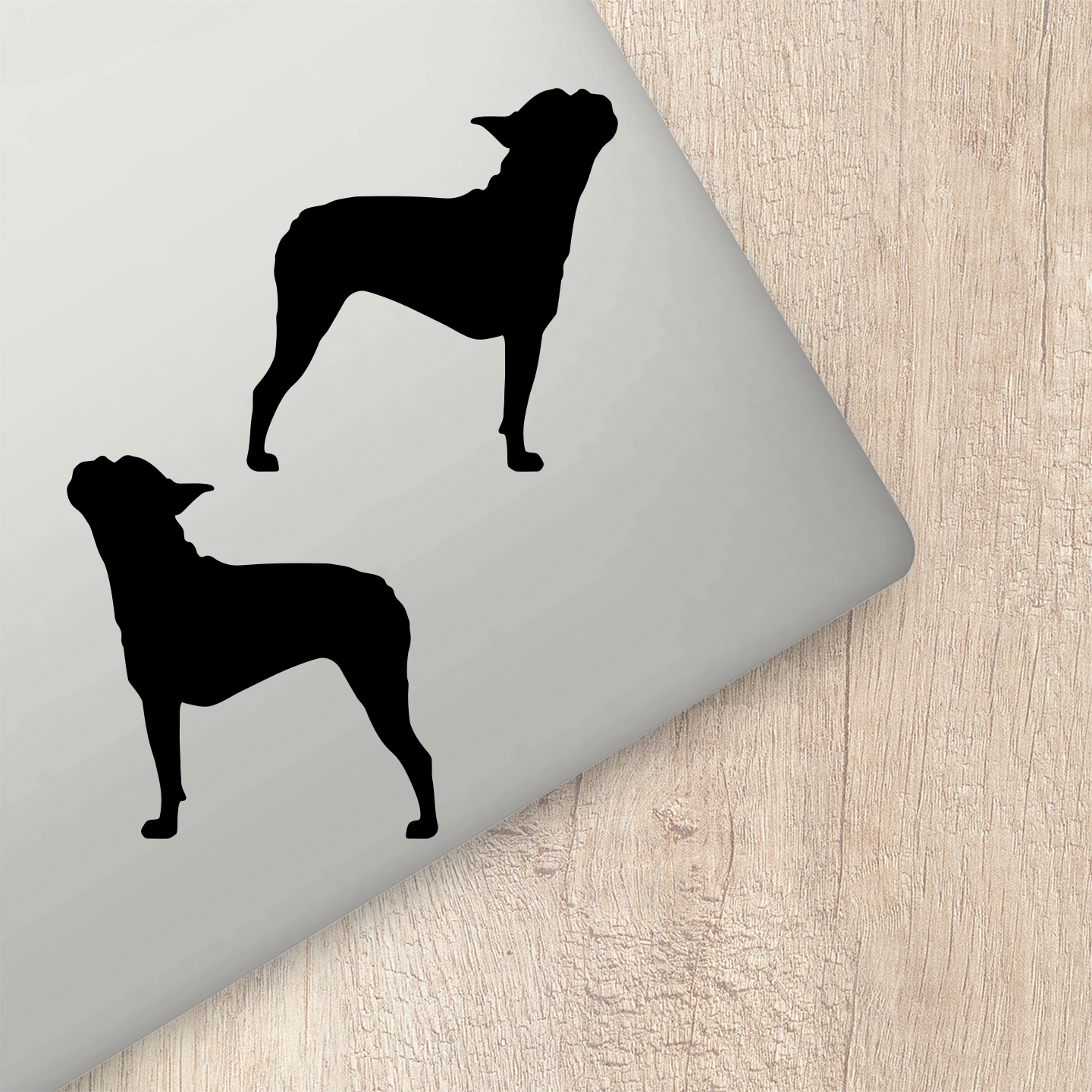 Boston Terrier Silhouette Howling Stickers