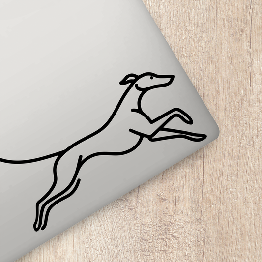 Minimalist Greyhound Running Sticker