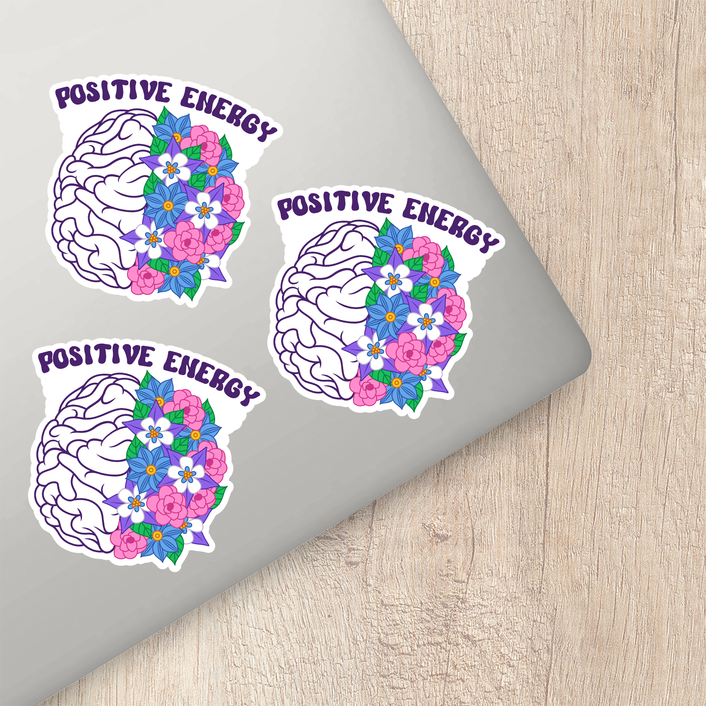 Mental Health Stickers | Positive Energy Floral Brain – Pet Stickers ...