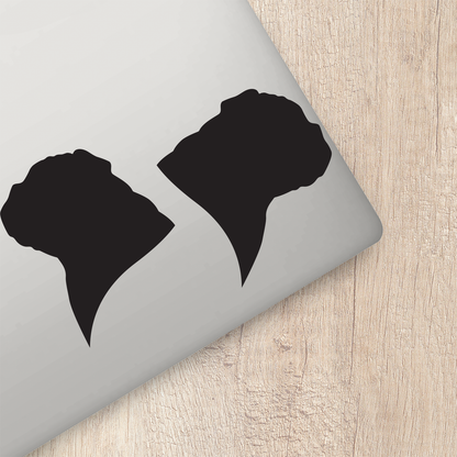 English Bulldog Silhouette Portrait Stickers