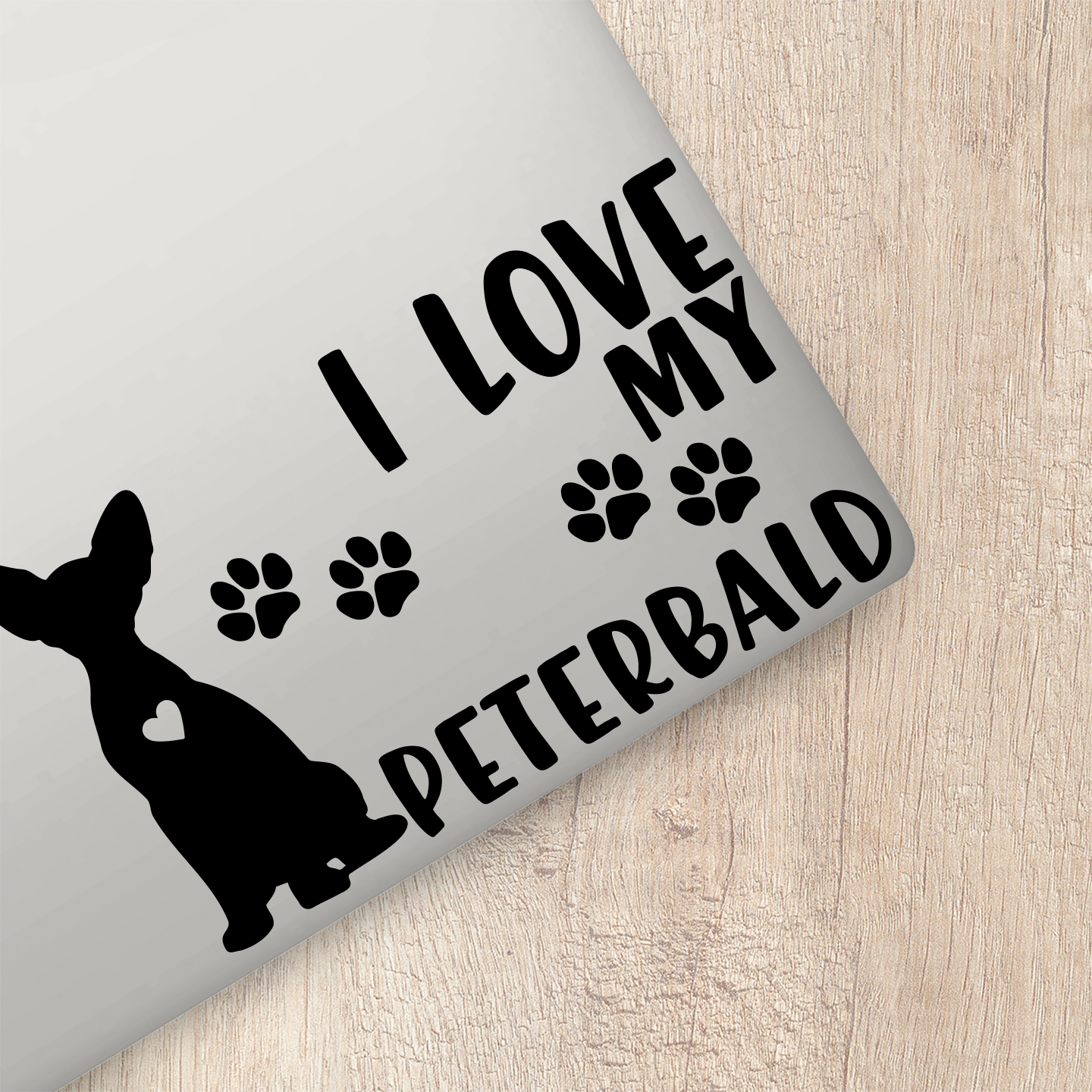 I Love My Peterbald Cat Sticker