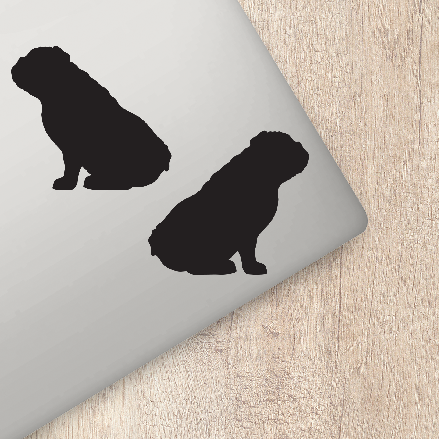 English Bulldog Silhouette Sitting Stickers