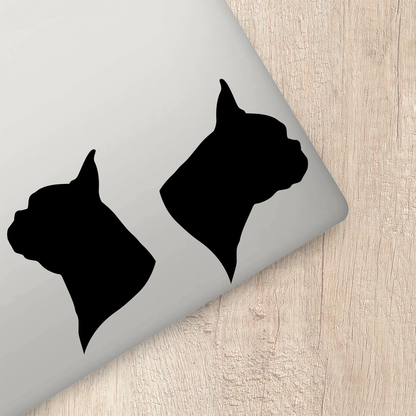 Boston Terrier Silhouette Portrait Stickers