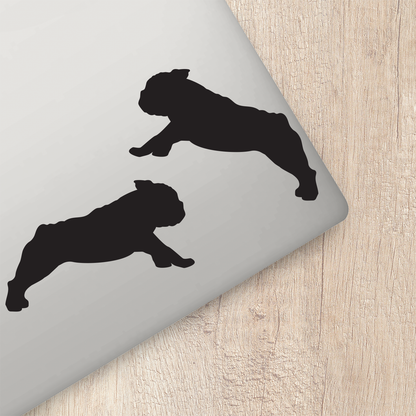 English Bulldog Silhouette Running Stickers