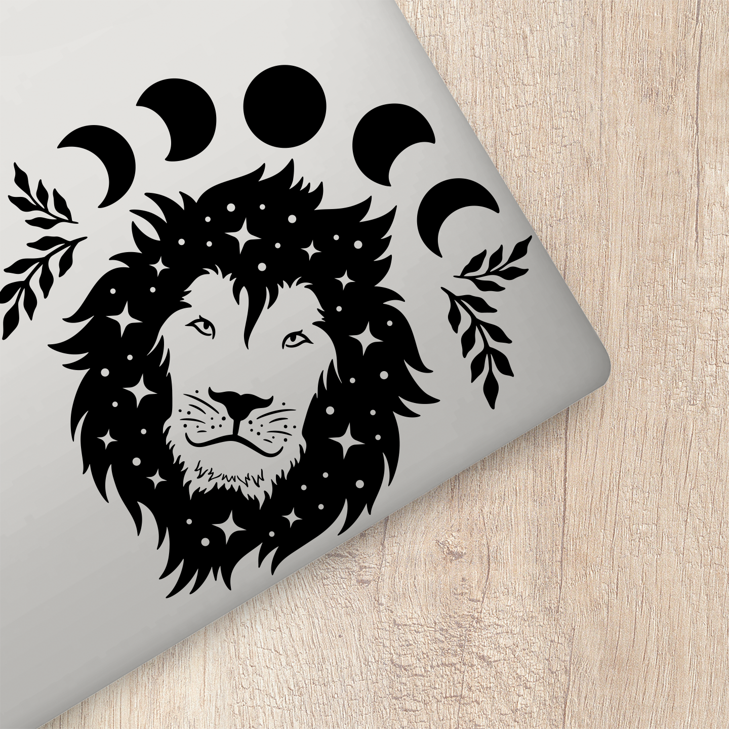 Moon Phases Lion Sticker