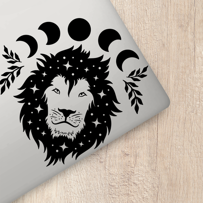 Moon Phases Lion Sticker