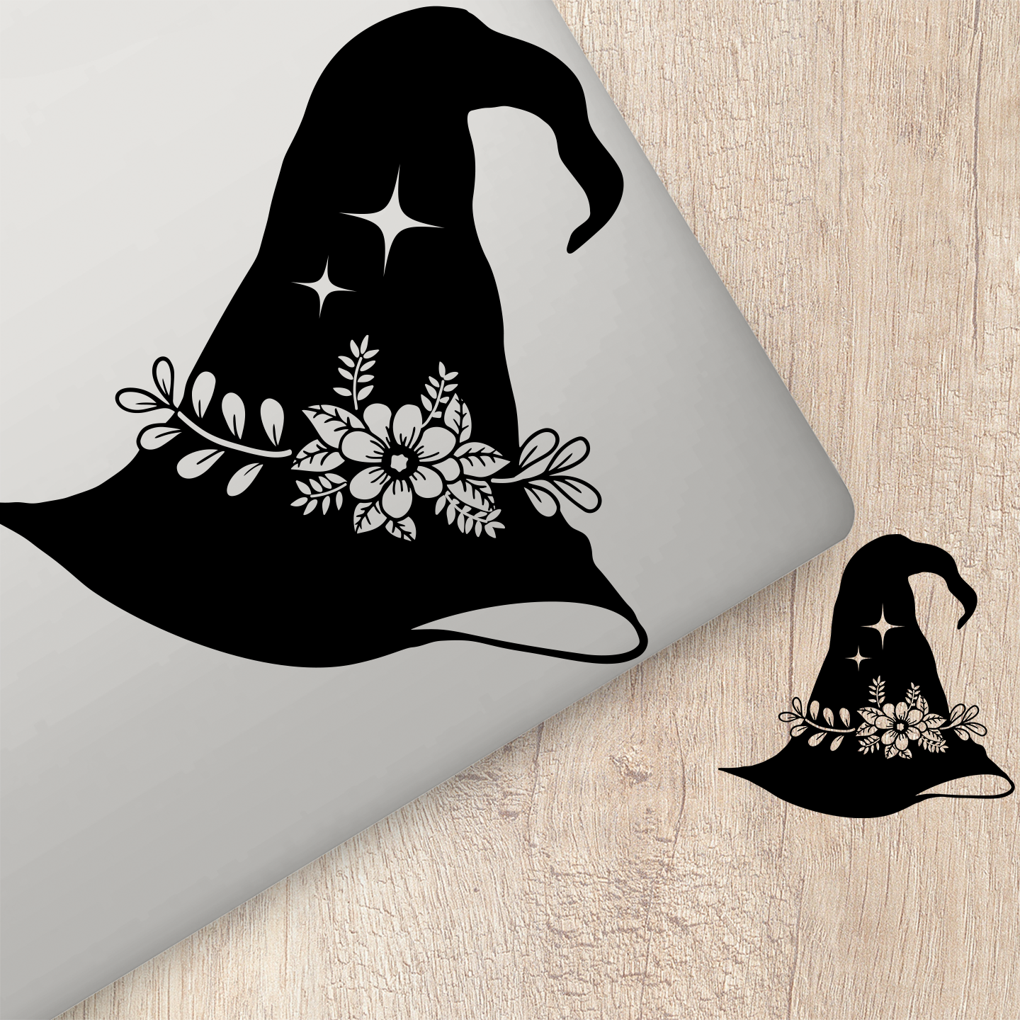 Floral Witch Hat Sticker