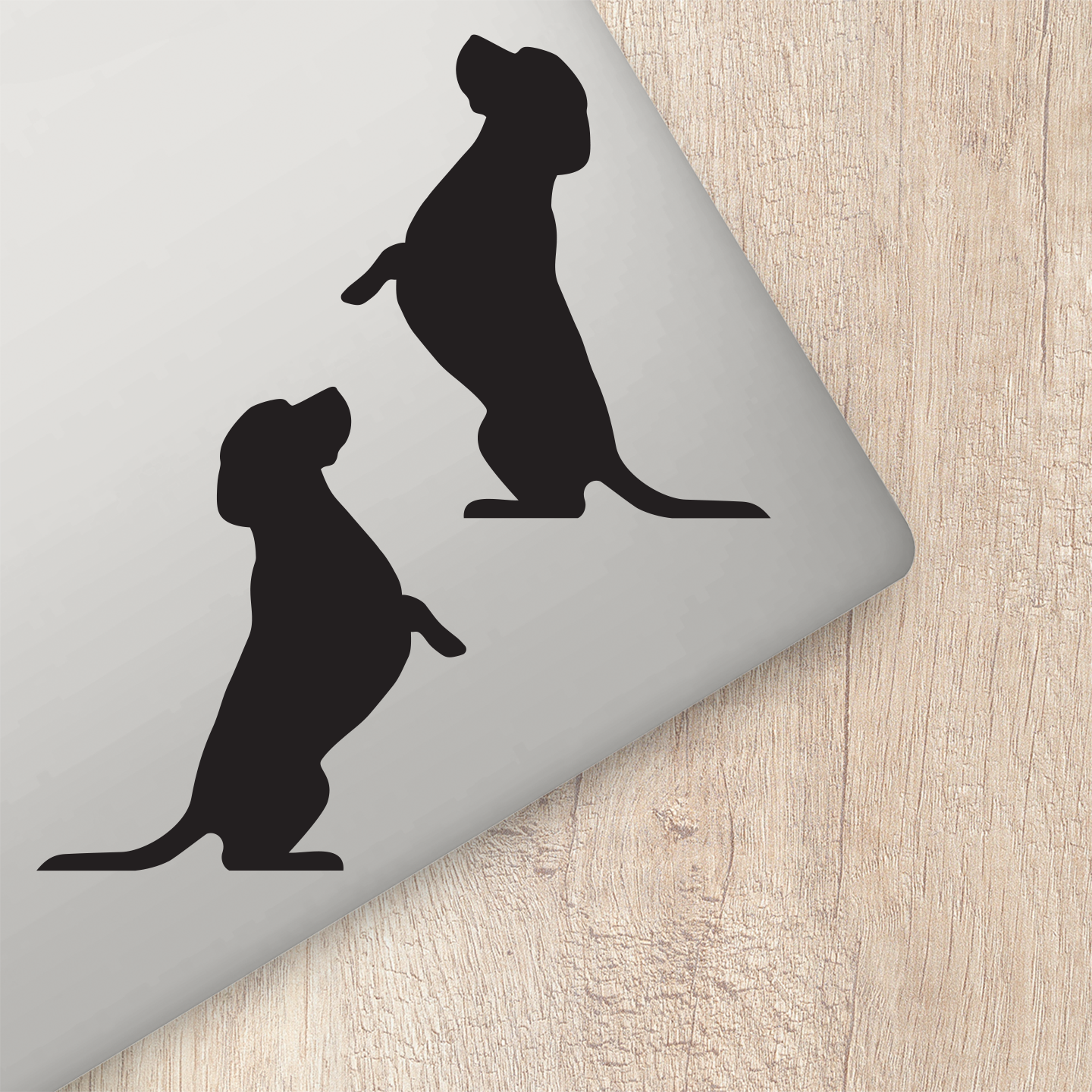 Beagle Silhouette Begging Stickers