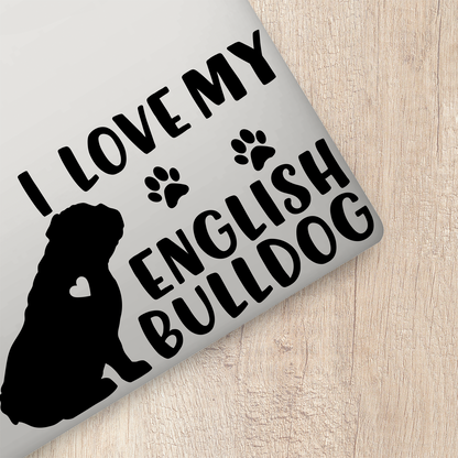 I Love My English Bulldog Sticker