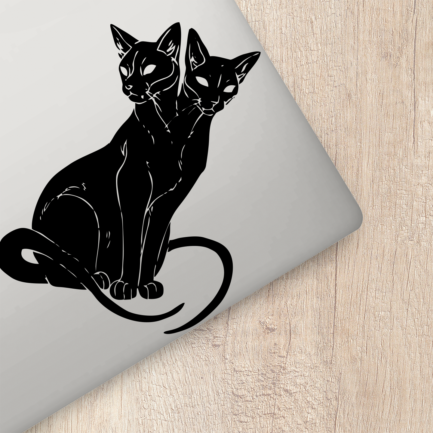 Two Headed Black Cat Sticker