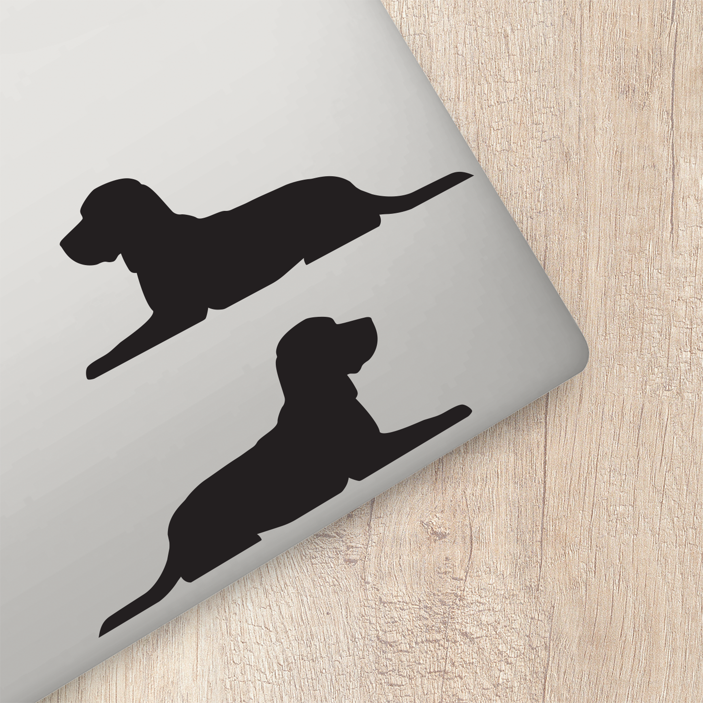 Beagle Silhouette Laying Stickers