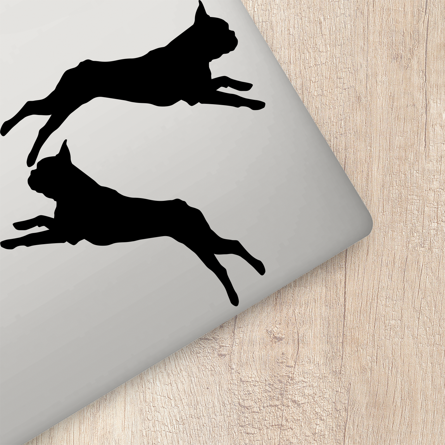 Boston Terrier Silhouette Running Stickers