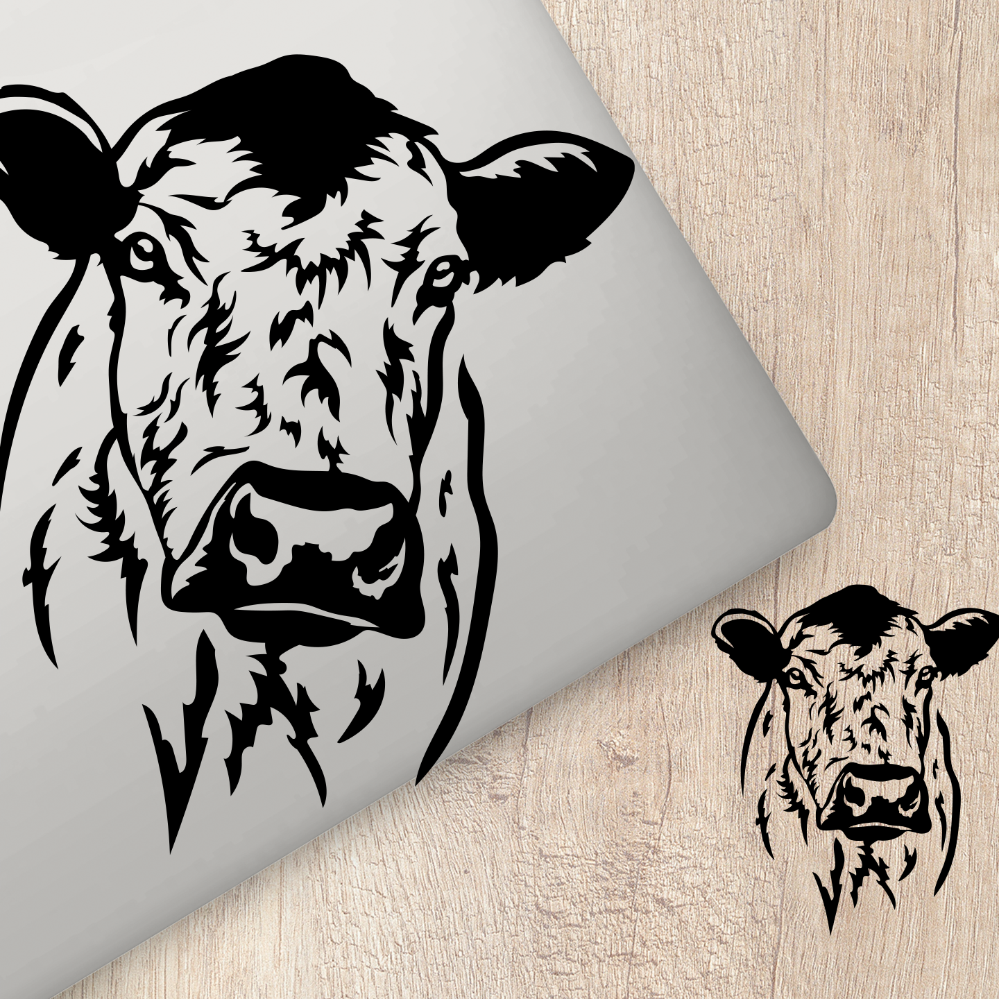 British White Cow Sticker