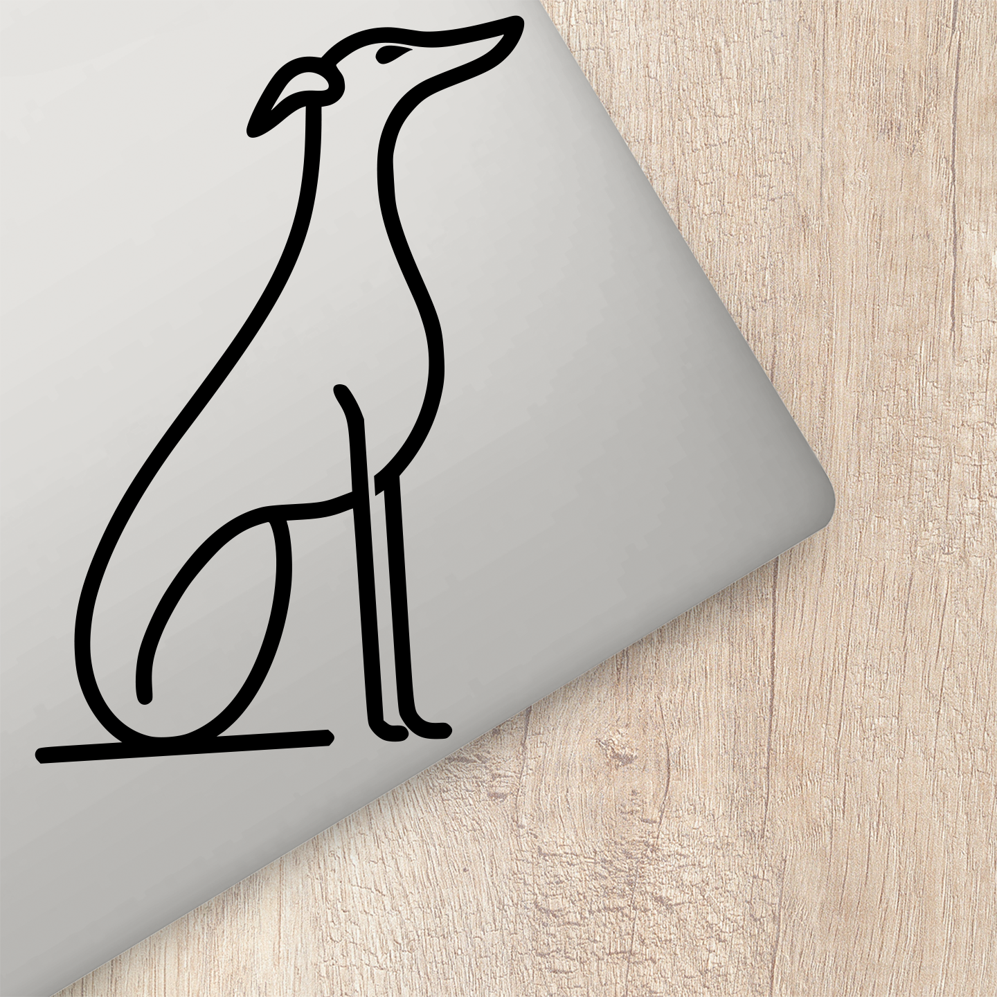 Minimalist Greyhound Sitting Sticker