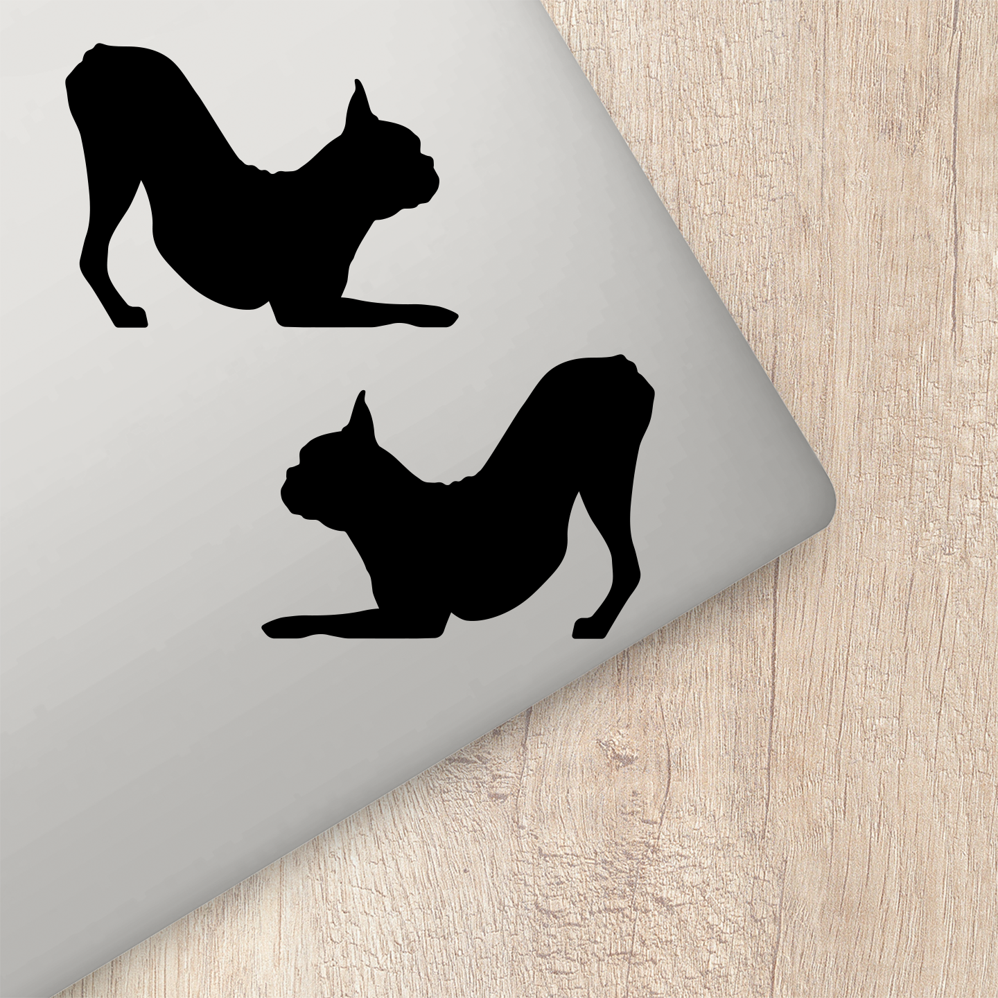 Boston Terrier Silhouette Playing Stickers