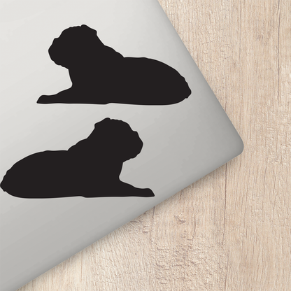 English Bulldog Silhouette Laying Down Stickers