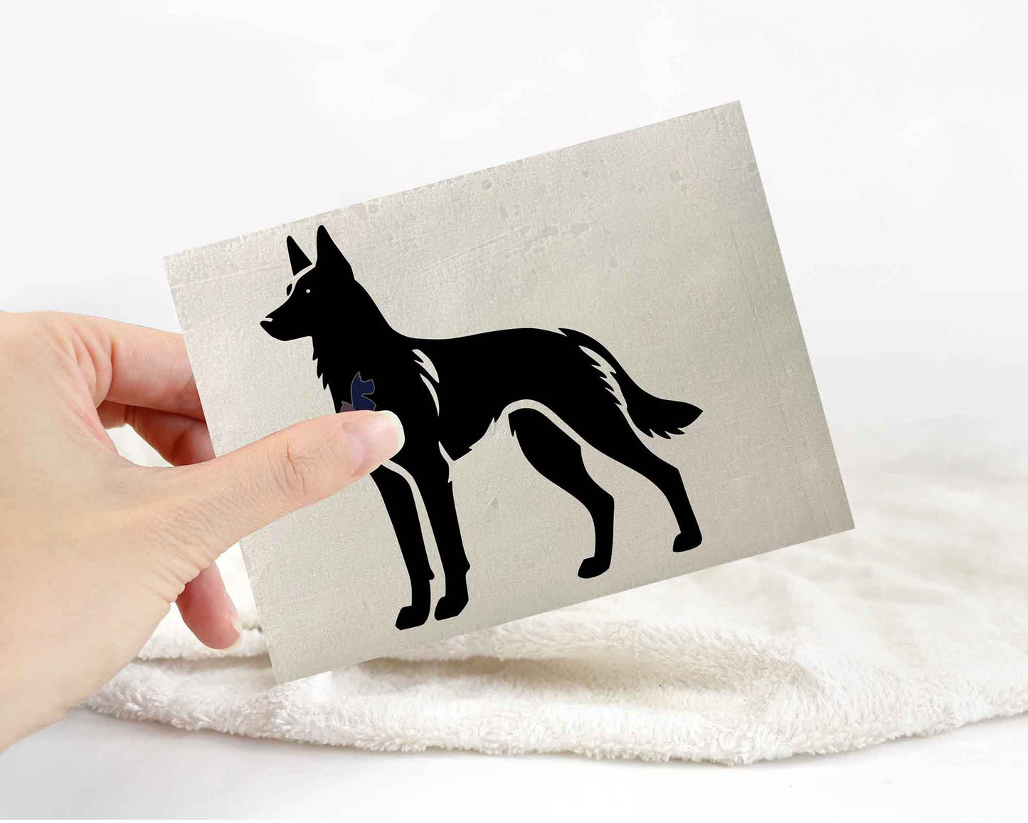 White Swiss Shepherd Silhouette Stickers