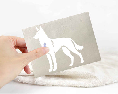 White Swiss Shepherd Silhouette Stickers