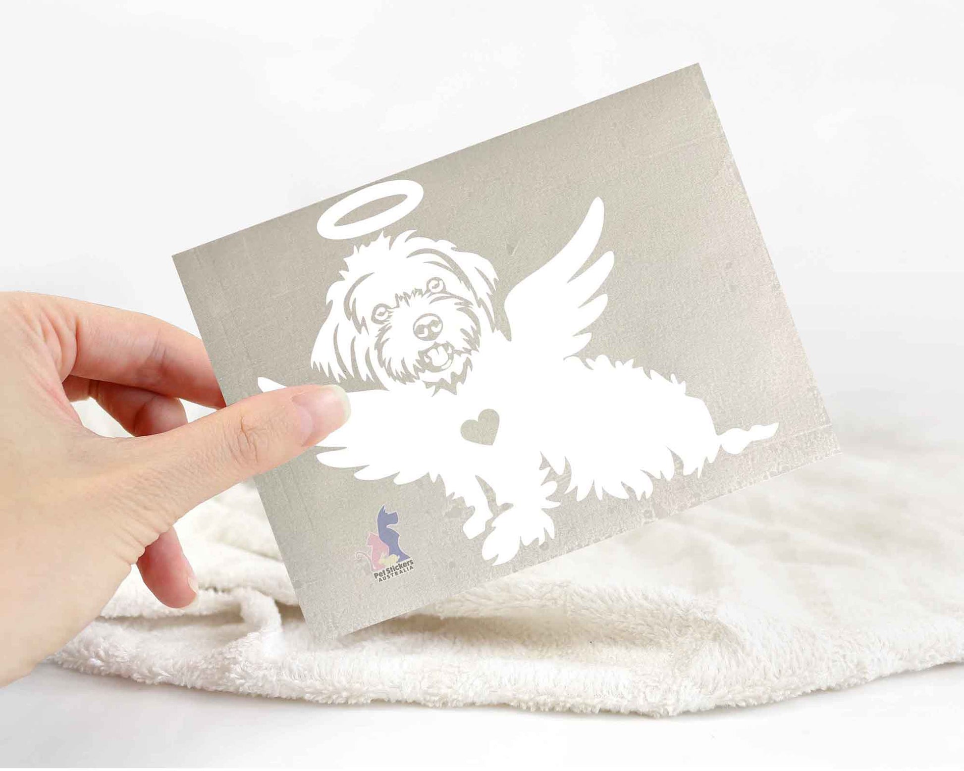 Maltese With Angel Wings Halo Sticker