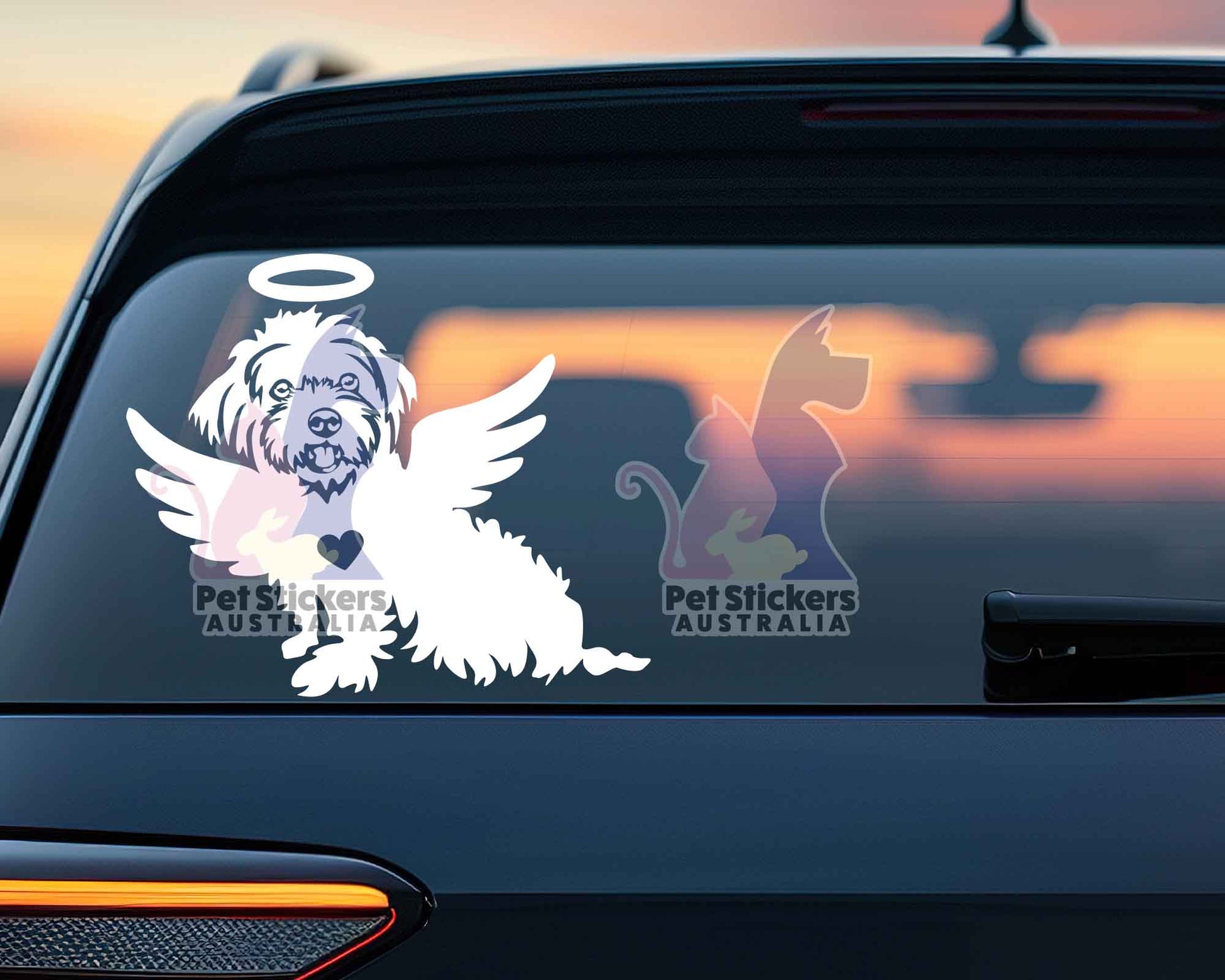 Maltese With Angel Wings Halo Sticker