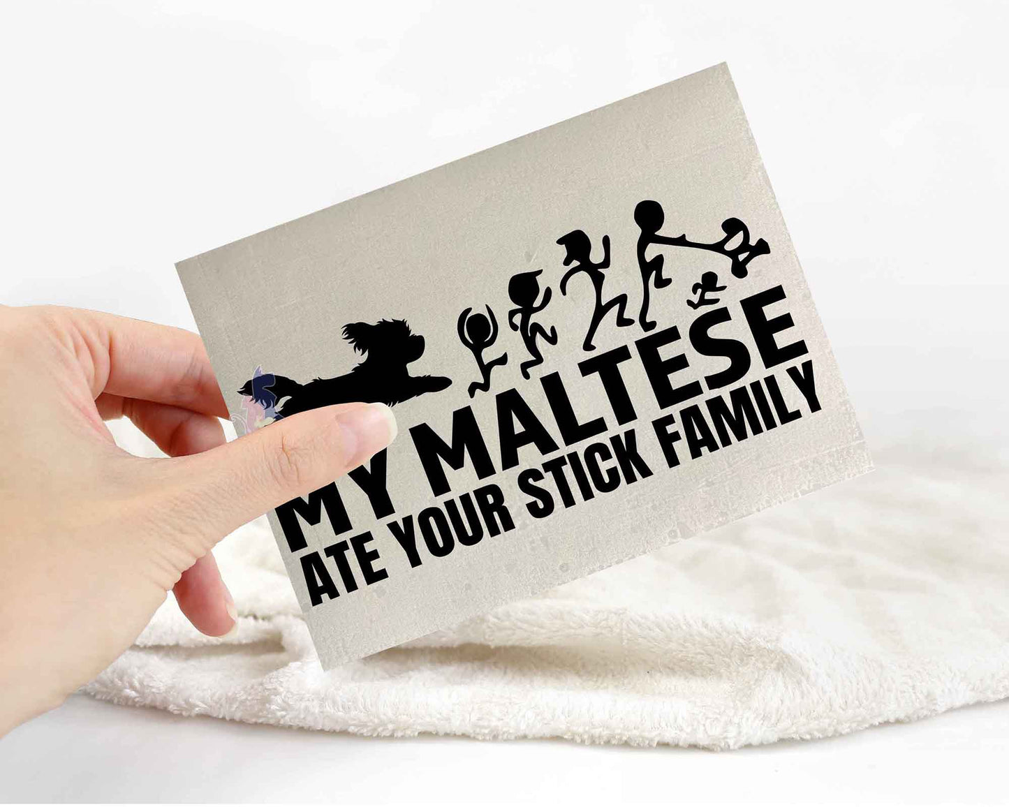 My Maltese Ate Your Stick Family Sticker