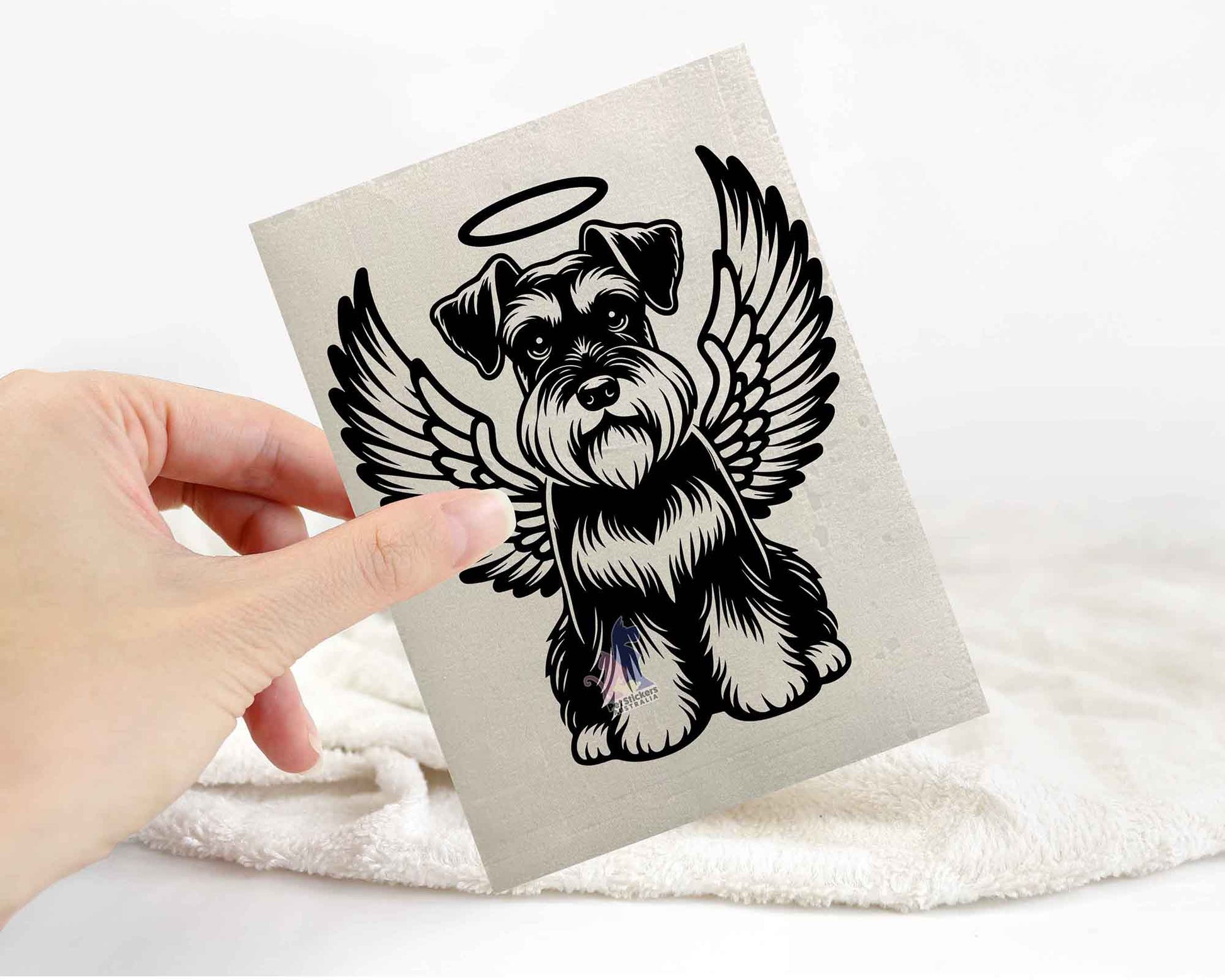 Miniature Schnauzer With Angel Wings Sticker